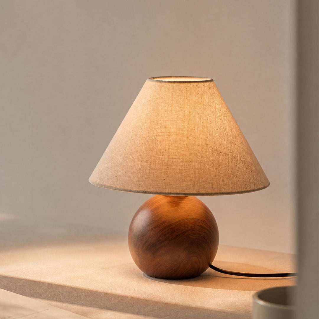 Ceramic Orb Table Lamp Linen Shade 10 in Set of 2 6