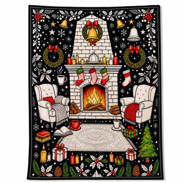 Christmas Coloring Blanket 51 x 59 Inch Polyester Design 1 1