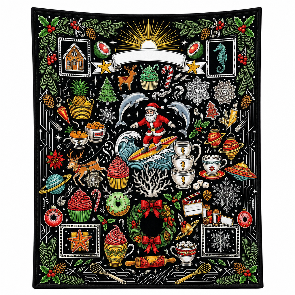Christmas Coloring Blanket 51 x 59 Inch Polyester Design 10 1