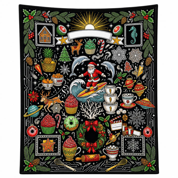 Christmas Coloring Blanket 51 x 59 Inch Polyester Design 10 1