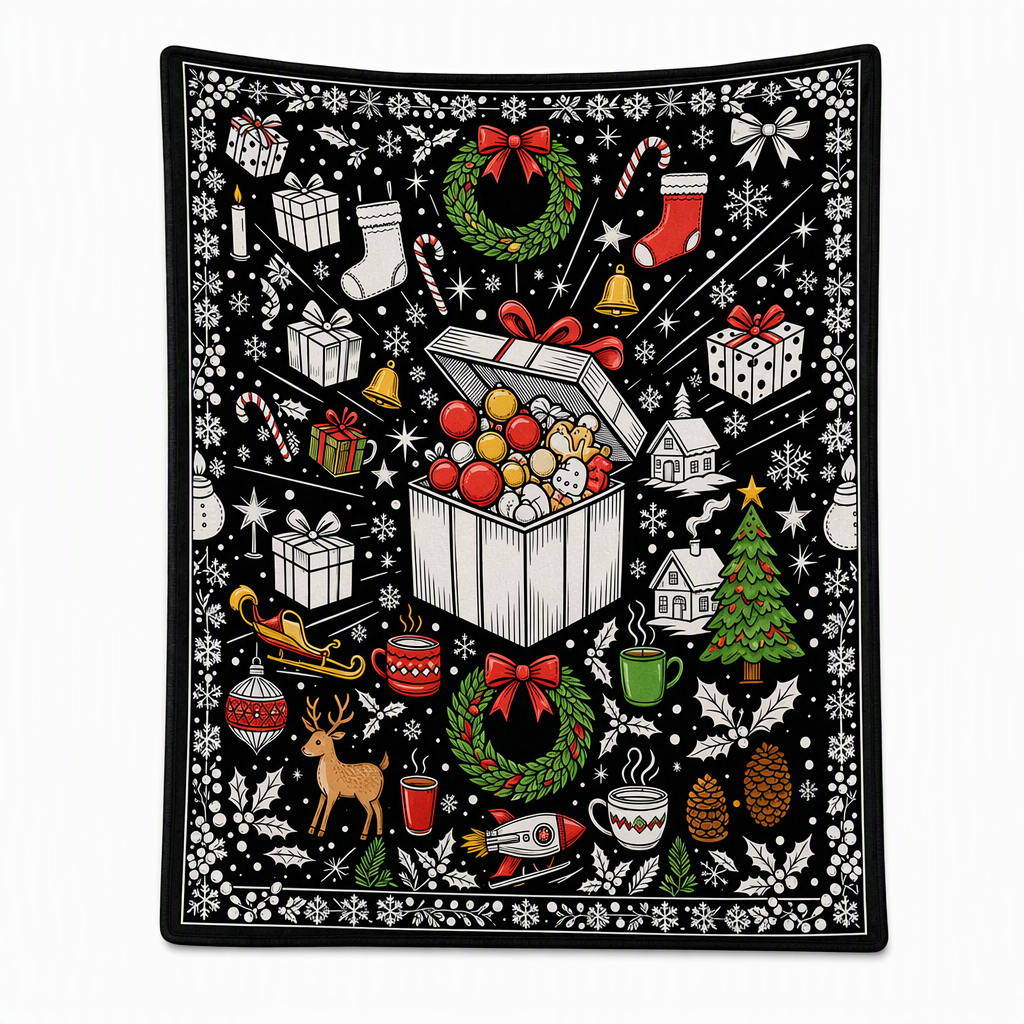 Christmas Coloring Blanket 51 x 59 Inch Polyester Design 15 1