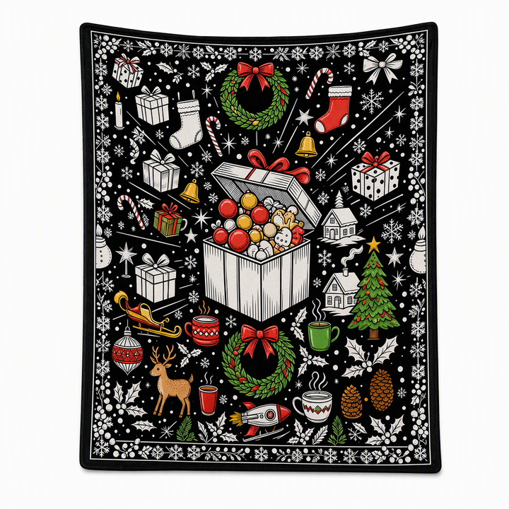 Christmas Coloring Blanket 51 x 59 Inch Polyester Design 15 1