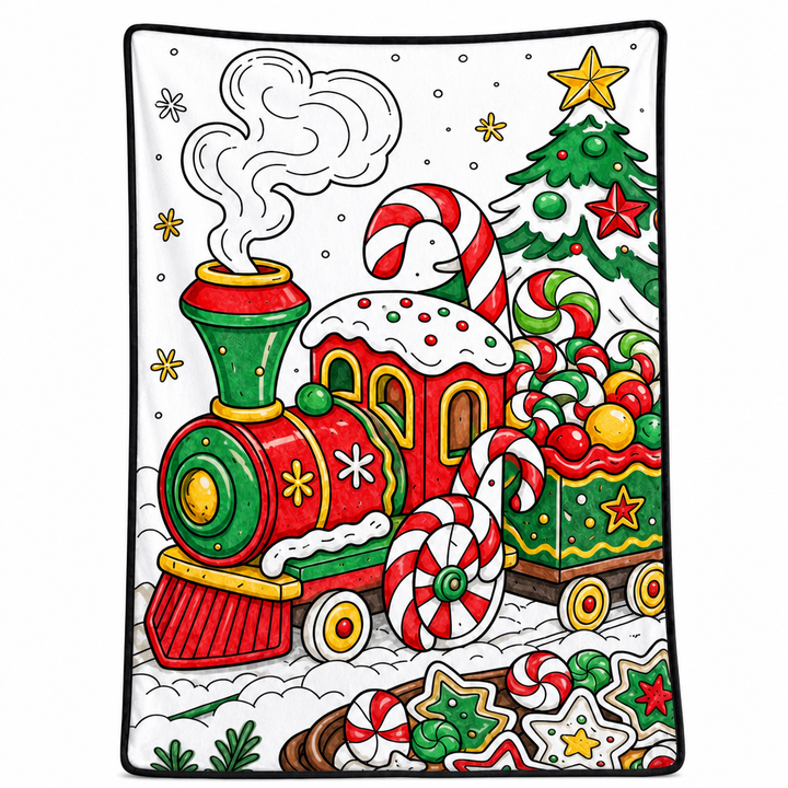 Christmas Coloring Blanket 51 x 59 Inch Polyester Design 16 1