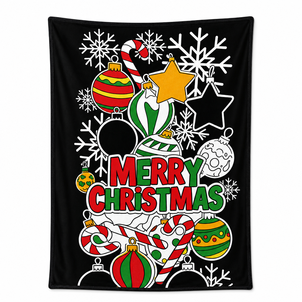 Christmas Coloring Blanket 51 x 59 Inch Polyester Design 17 1