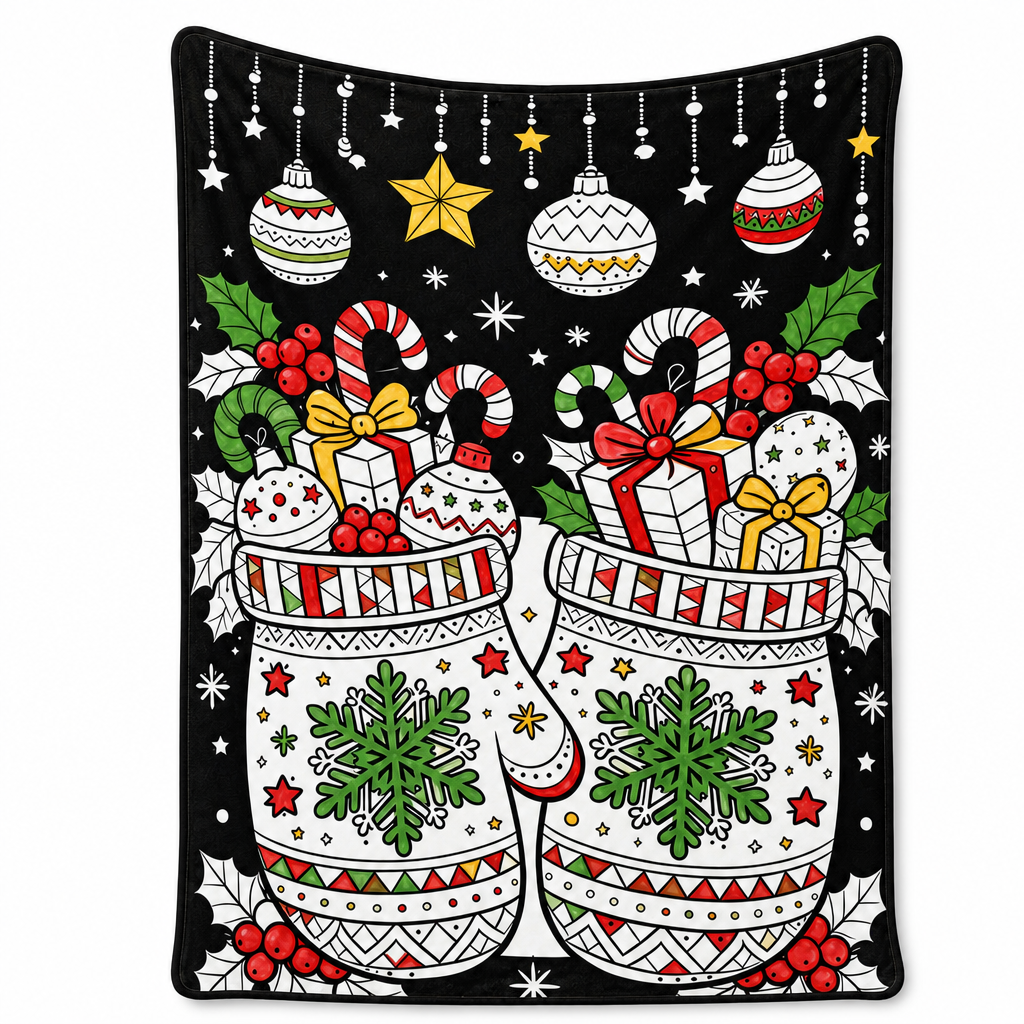 Christmas Coloring Blanket 51 x 59 Inch Polyester Design 18 1