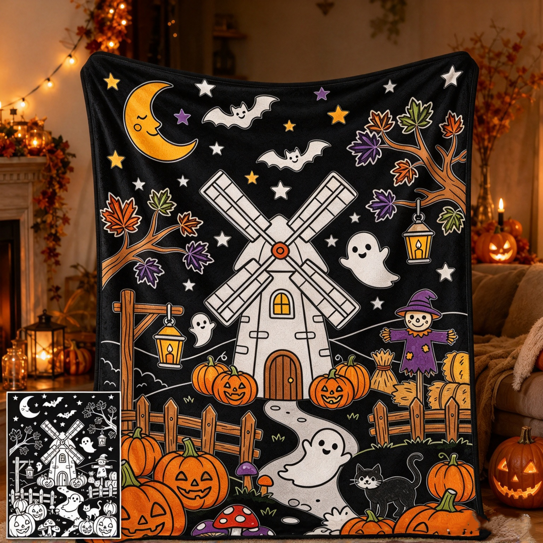 Christmas Coloring Blanket 51 x 59 Inch Polyester Design 19 1