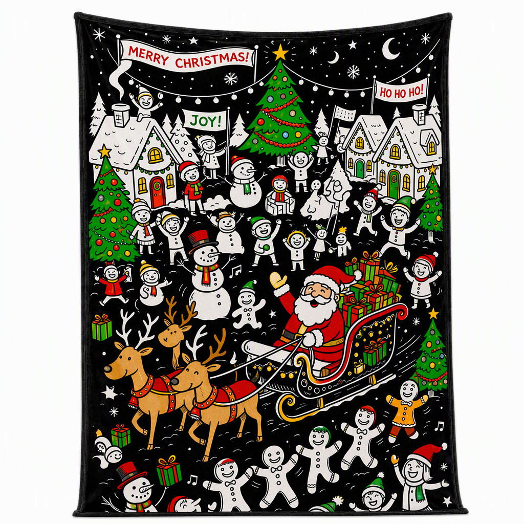 Christmas Coloring Blanket 51 x 59 Inch Polyester Design 20 1