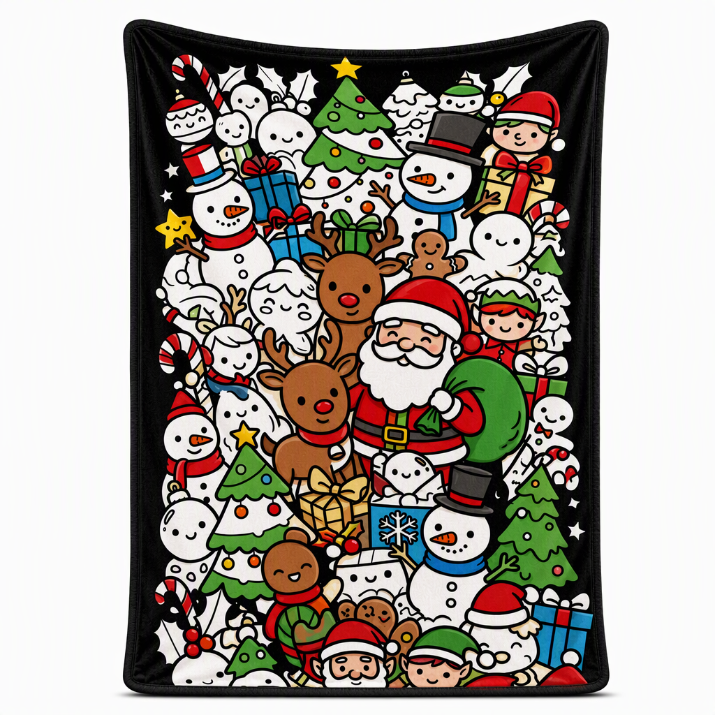 Christmas Coloring Blanket 51 x 59 Inch Polyester Design 22 1