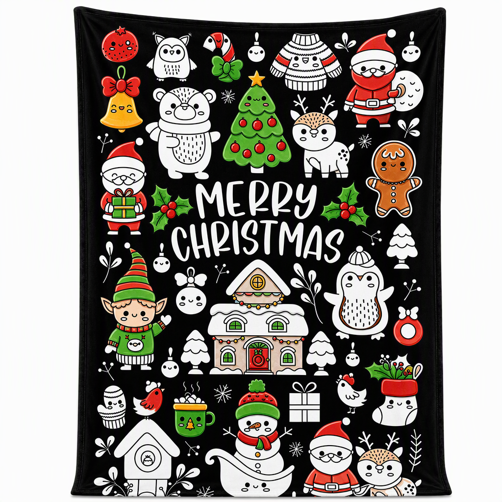 Christmas Coloring Blanket 51 x 59 Inch Polyester Design 25 1