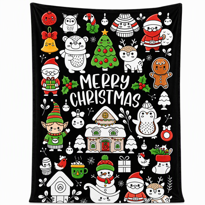 Christmas Coloring Blanket 51 x 59 Inch Polyester Design 25 1