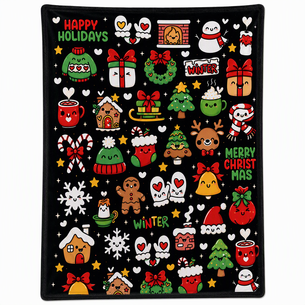 Christmas Coloring Blanket 51 x 59 Inch Polyester Design 28 1