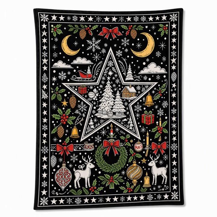 Christmas Coloring Blanket 51 x 59 Inch Polyester Design 4 1