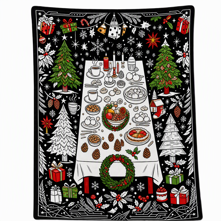 Christmas Coloring Blanket 51 x 59 Inch Polyester Design 5 1
