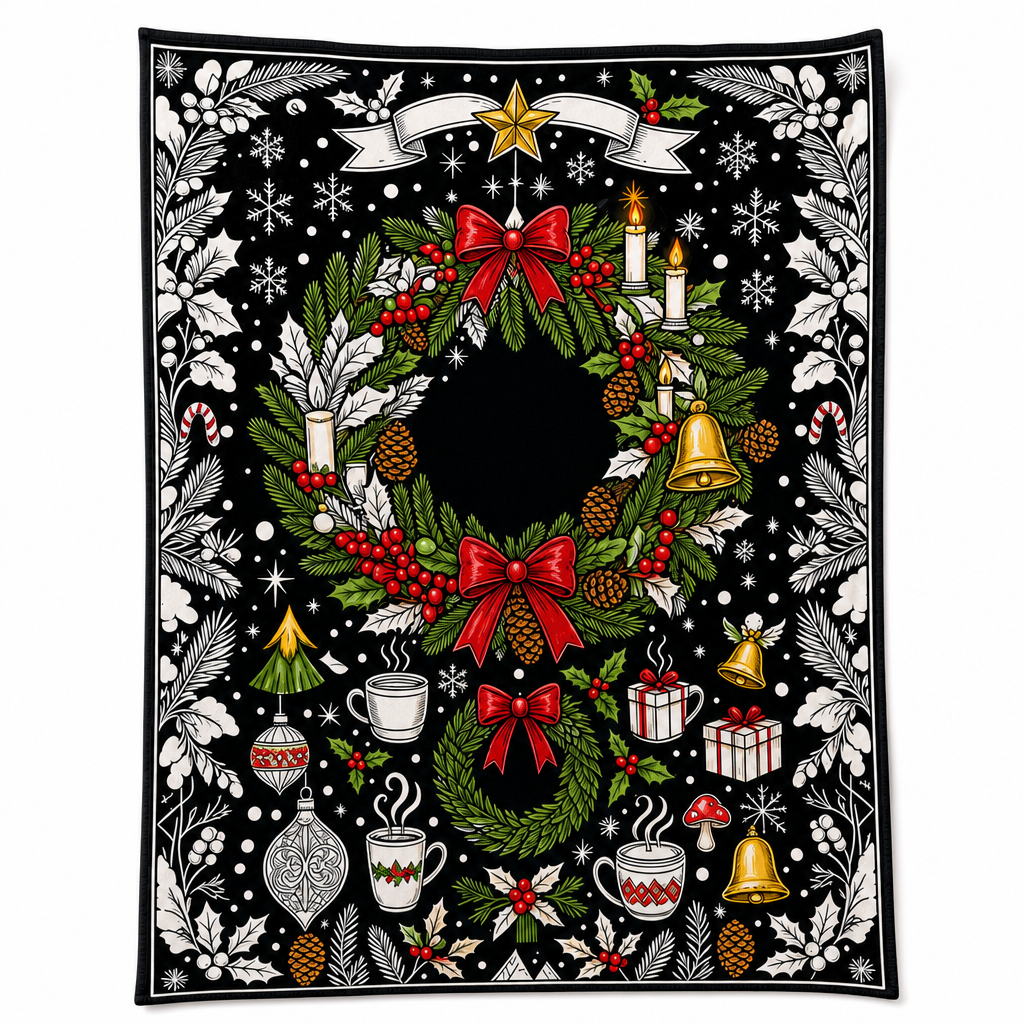 Christmas Coloring Blanket 51 x 59 Inch Polyester Design 6 1