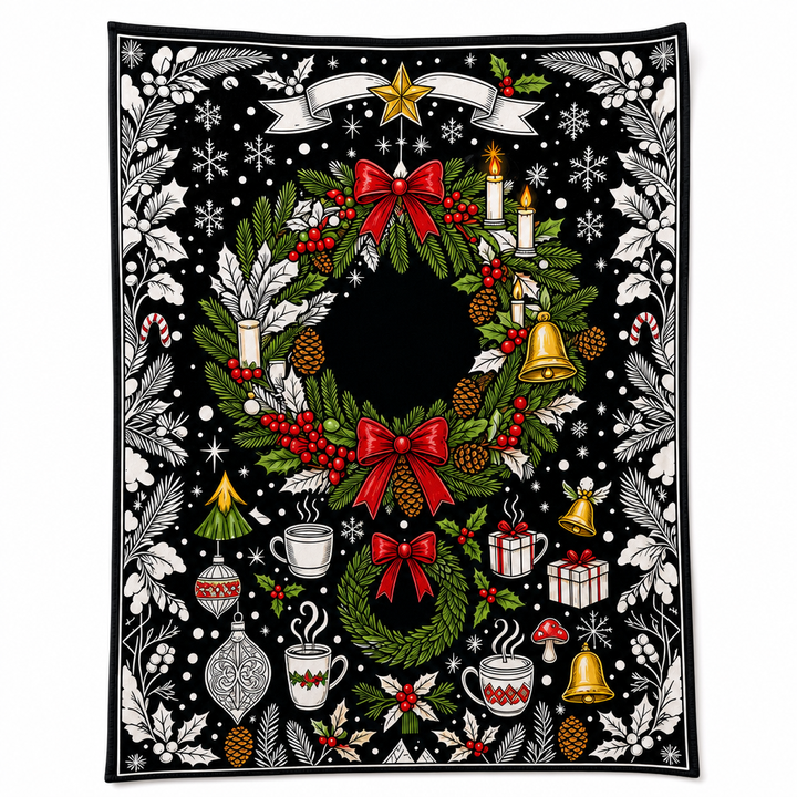 Christmas Coloring Blanket 51 x 59 Inch Polyester Design 6 1