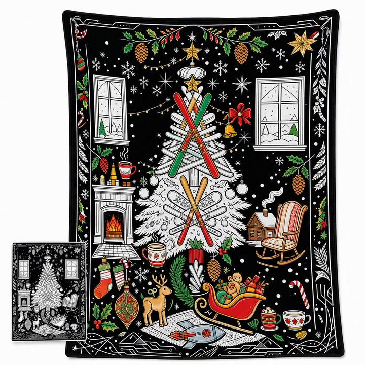 Christmas Coloring Blanket 51 x 59 Inch Polyester Design 7 1