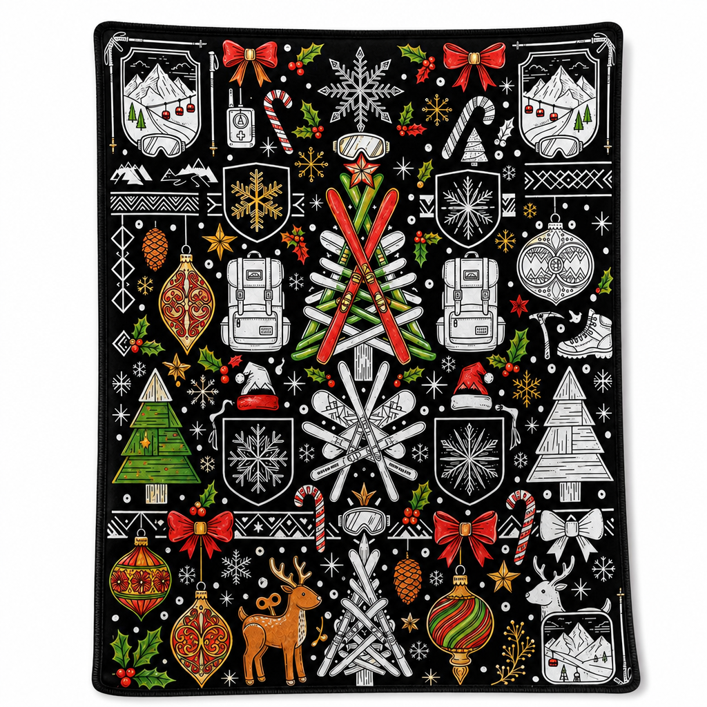 Christmas Coloring Blanket 51 x 59 Inch Polyester Design 8 1