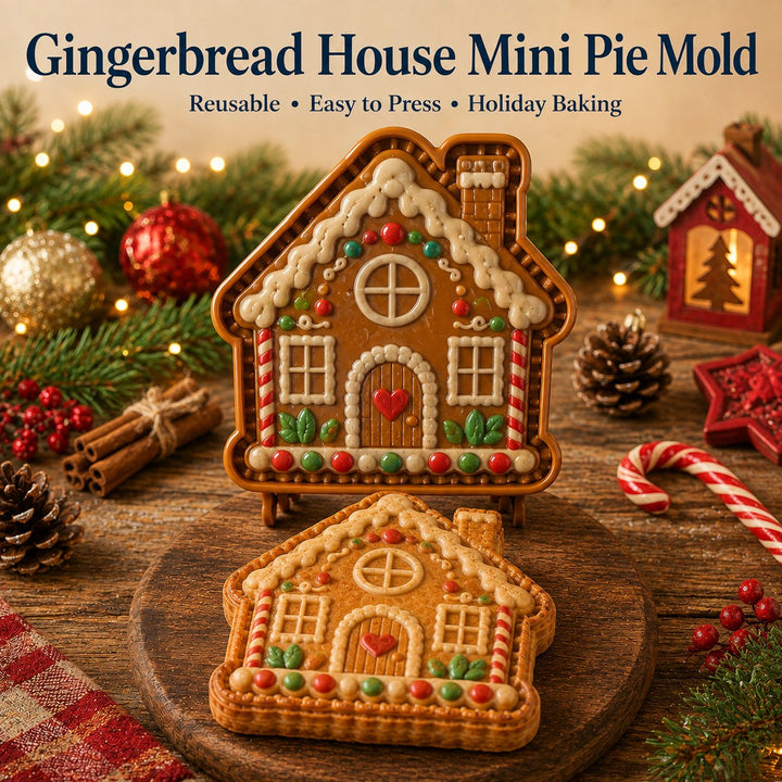 Christmas Mini Pie Mold 4.72 x 4.72 Inch Holiday Designs Gingerbread House 1