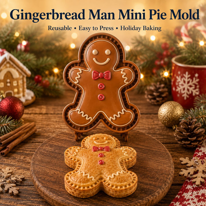 Christmas Mini Pie Mold 4.72 x 4.72 Inch Holiday Designs Gingerbread Man 1