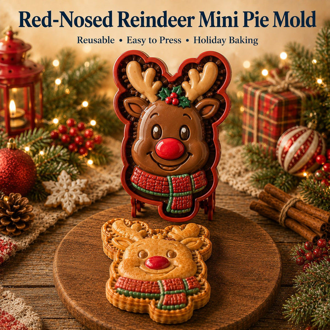Christmas Mini Pie Mold 4.72 x 4.72 Inch Holiday Designs Reindeer 1