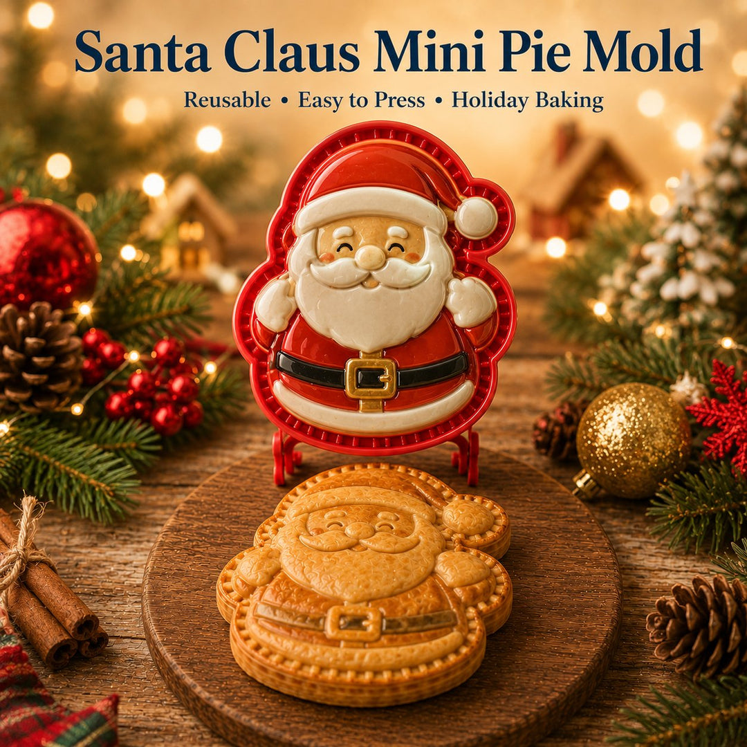 Christmas Mini Pie Mold 4.72 x 4.72 Inch Holiday Designs Santa Claus 1