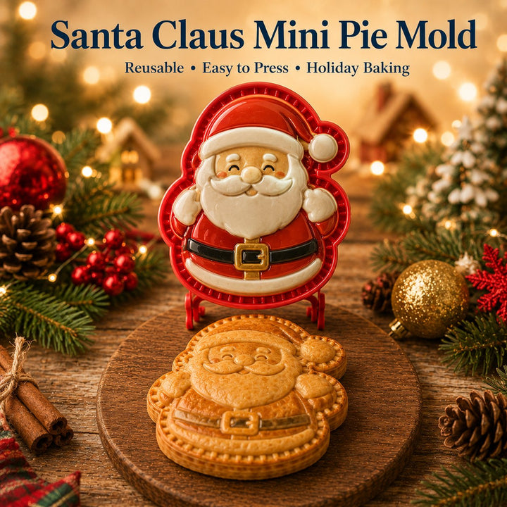 Christmas Mini Pie Mold 4.72 x 4.72 Inch Holiday Designs Santa Claus 1