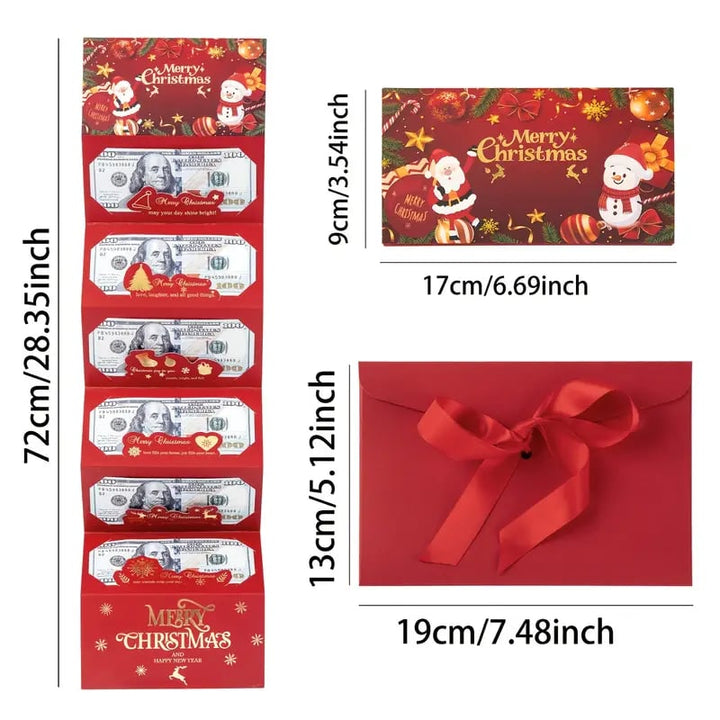 Christmas Money Holder Fold Out Envelope with 6 Slots 1
