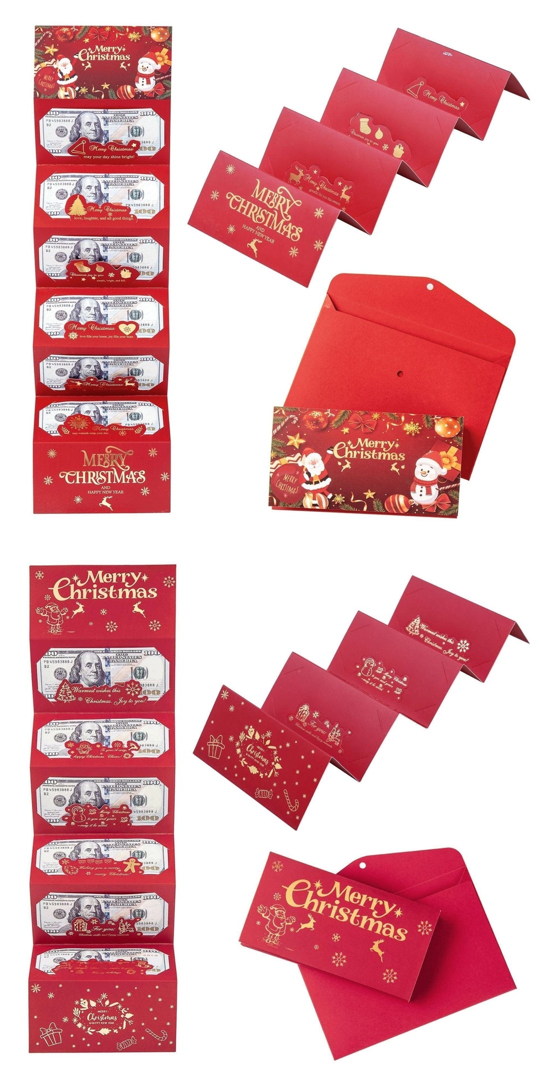 Christmas Money Holder Fold Out Envelope with 6 Slots 4