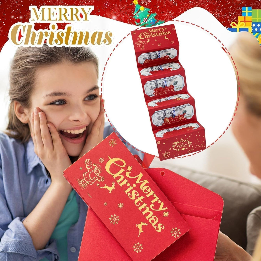 Christmas Money Holder Fold Out Envelope with 6 Slots 6