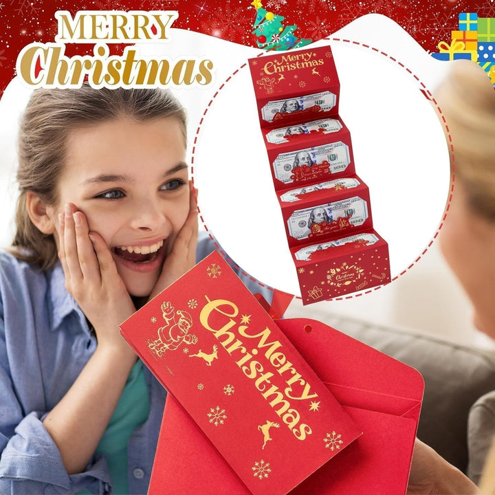 Christmas Money Holder Fold Out Envelope with 6 Slots 6