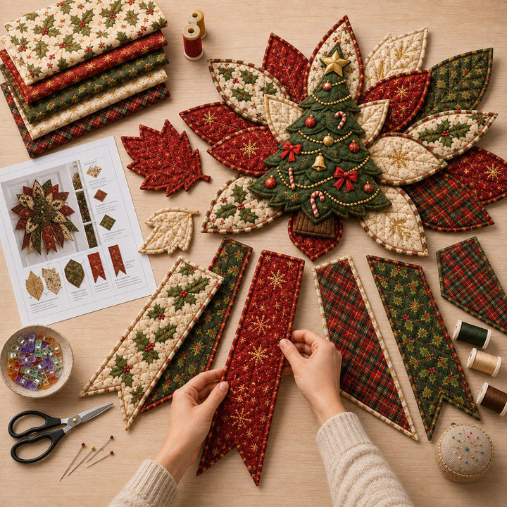 Christmas Quilted Door Hanger Sewing Kit 15.7 Inch 2