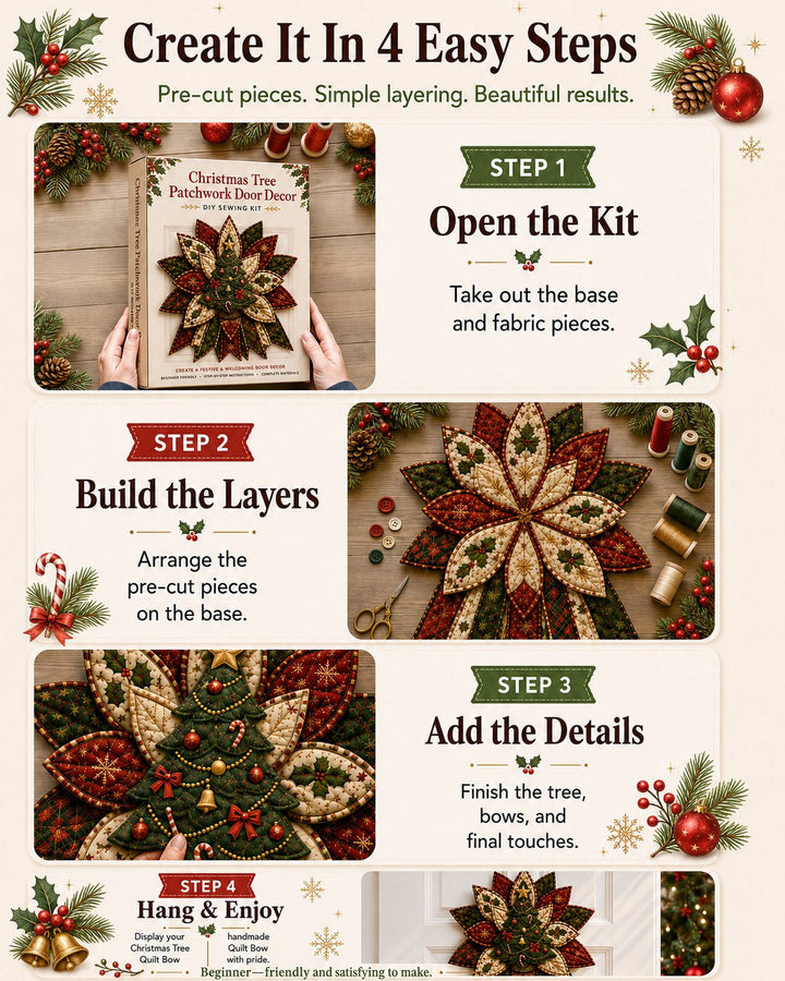 Christmas Quilted Door Hanger Sewing Kit 15.7 Inch 3