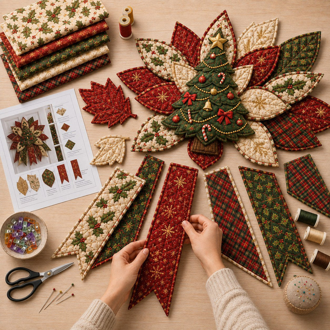 Christmas Quilted Door Hanger Sewing Kit 15.7 Inch 4