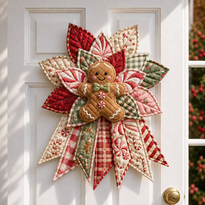 Christmas Quilted Door Hanger Sewing Kit 15.7 Inch Gingerbread 1