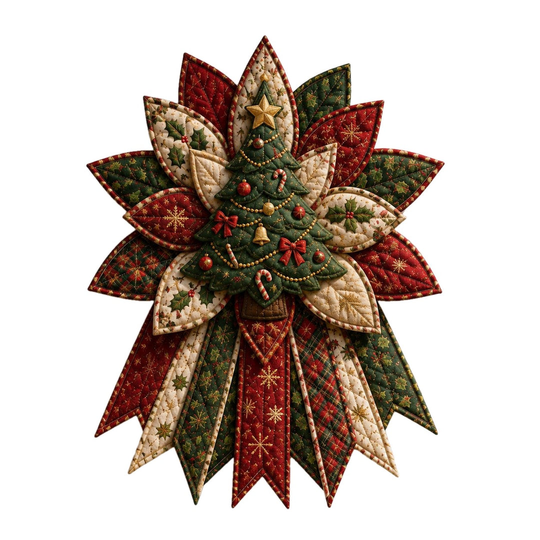 Christmas Quilted Door Hanger Sewing Kit 15.7 Inch on white