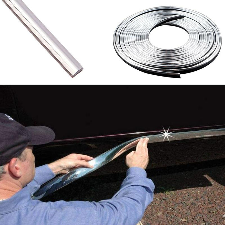 Chrome Trim Molding Strip Car Door Edge Guard 118 Inch Roll 2