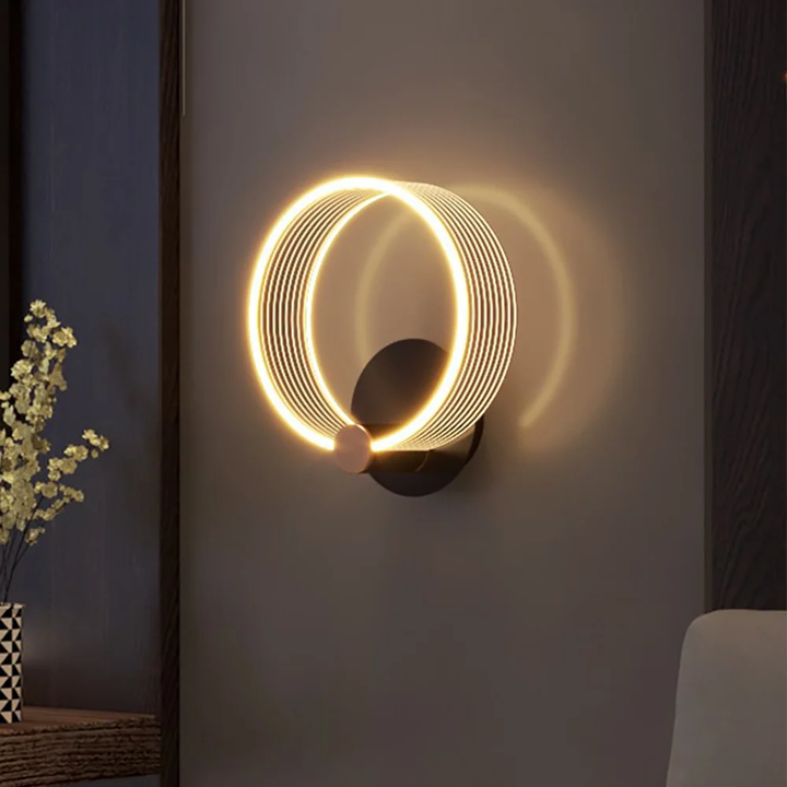 Circle Wall Night Light Acrylic Rings 7.9 Inch 1 Piece 1