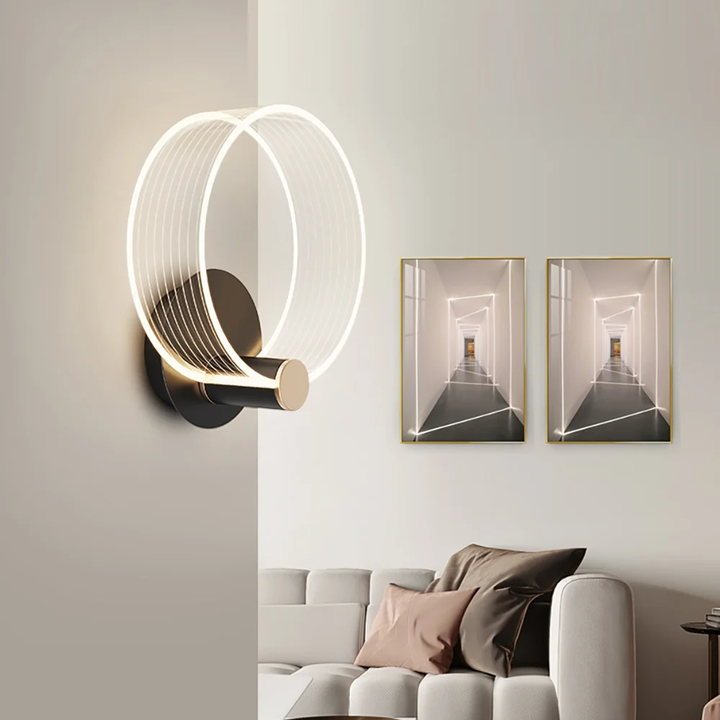 Circle Wall Night Light Acrylic Rings 7.9 Inch 1