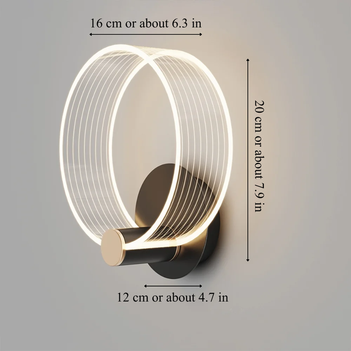 Circle Wall Night Light Acrylic Rings 7.9 Inch 3