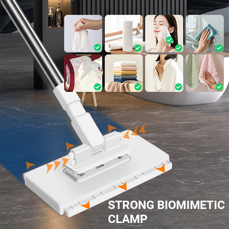 Clamp Mop with 4 Reusable Cloths 39.4 Inch Handle 6
