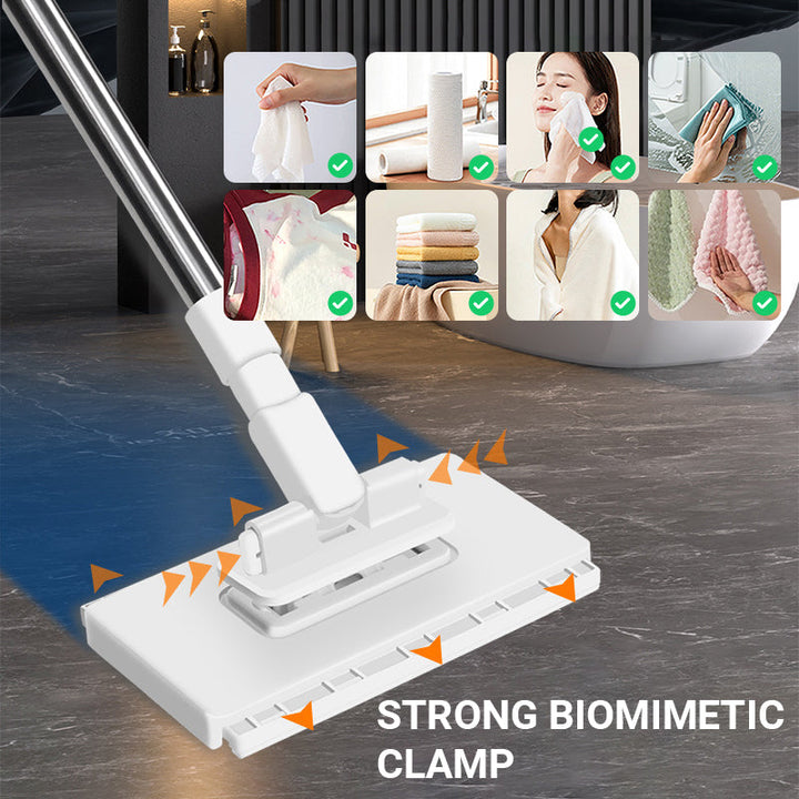 Clamp Mop with 4 Reusable Cloths 39.4 Inch Handle 6