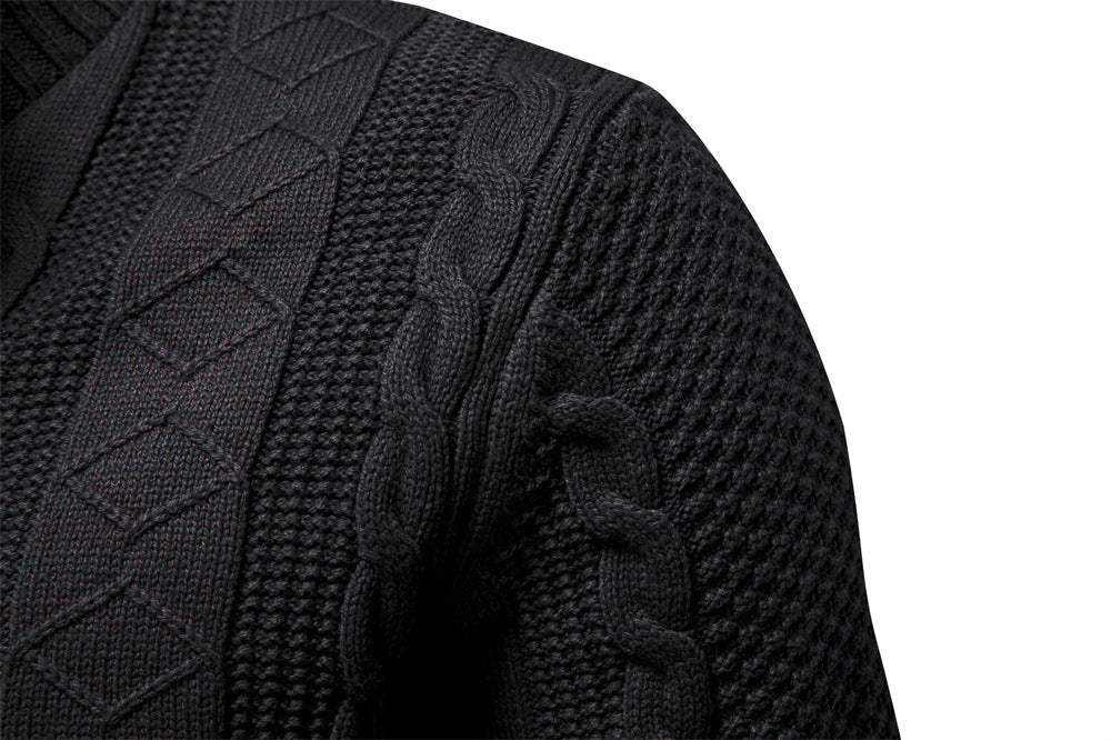 Classic Cable Knit Full Zip Cardigan Set of 2 Black 3