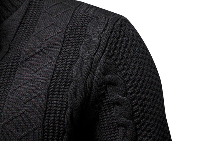 Classic Cable Knit Full Zip Cardigan Set of 2 Black 3