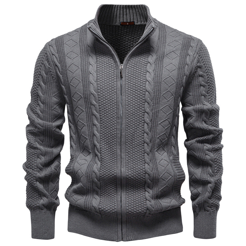Classic Cable Knit Full Zip Cardigan Set of 2 Gray 2