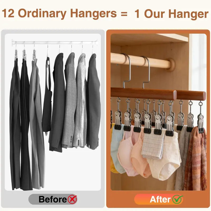 Clip Hanger with 12 Clips 15.75 Inch Wood 3