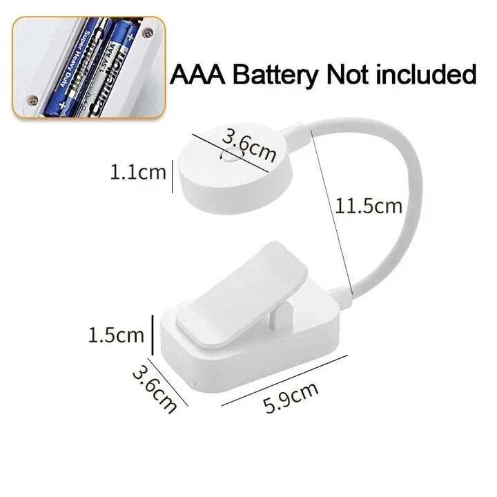 Clip On Book Light LED Flexible Neck 3 Light Colors Set of 3 4