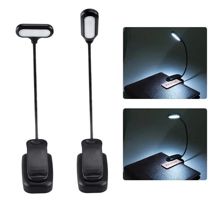 Clip On LED Book Light Flexible Neck AAA Battery Set of 3 1