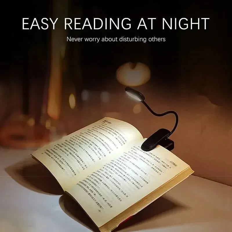 Clip On LED Book Light Flexible Neck AAA Battery Set of 3 2