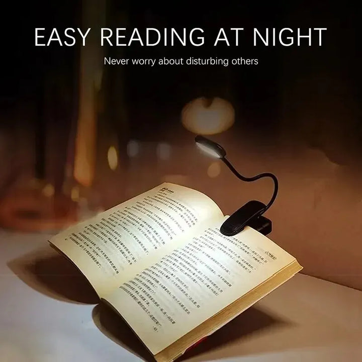Clip On LED Book Light Flexible Neck AAA Battery Set of 3 2