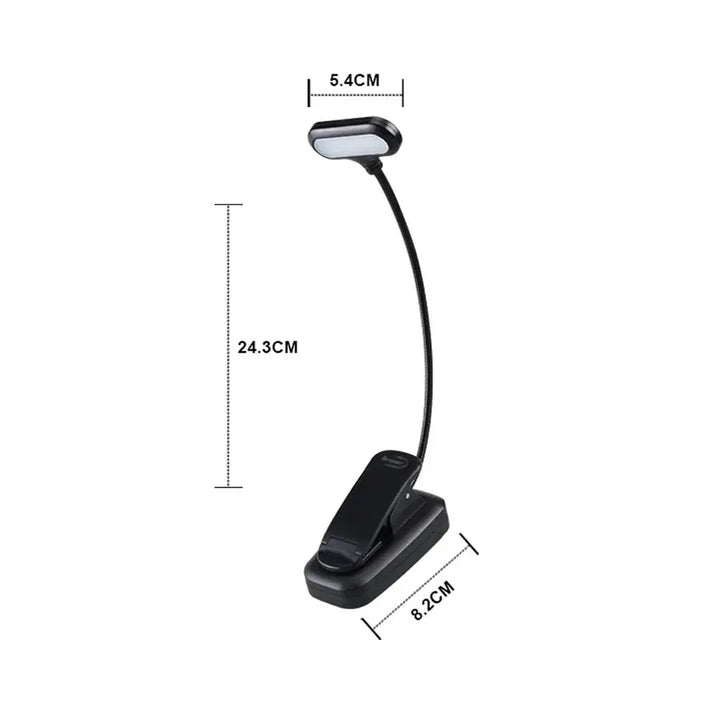 Clip On LED Book Light Flexible Neck AAA Battery Set of 3 Wide Head 1